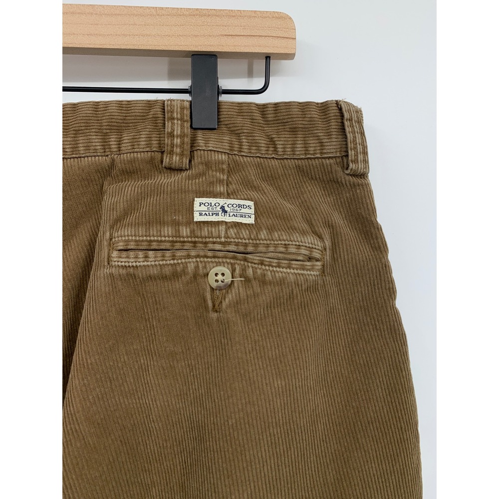 Vintage Polo Ralph Lauren Corduroy Pants Mens 38x29 Brown Philip 100% Cotton